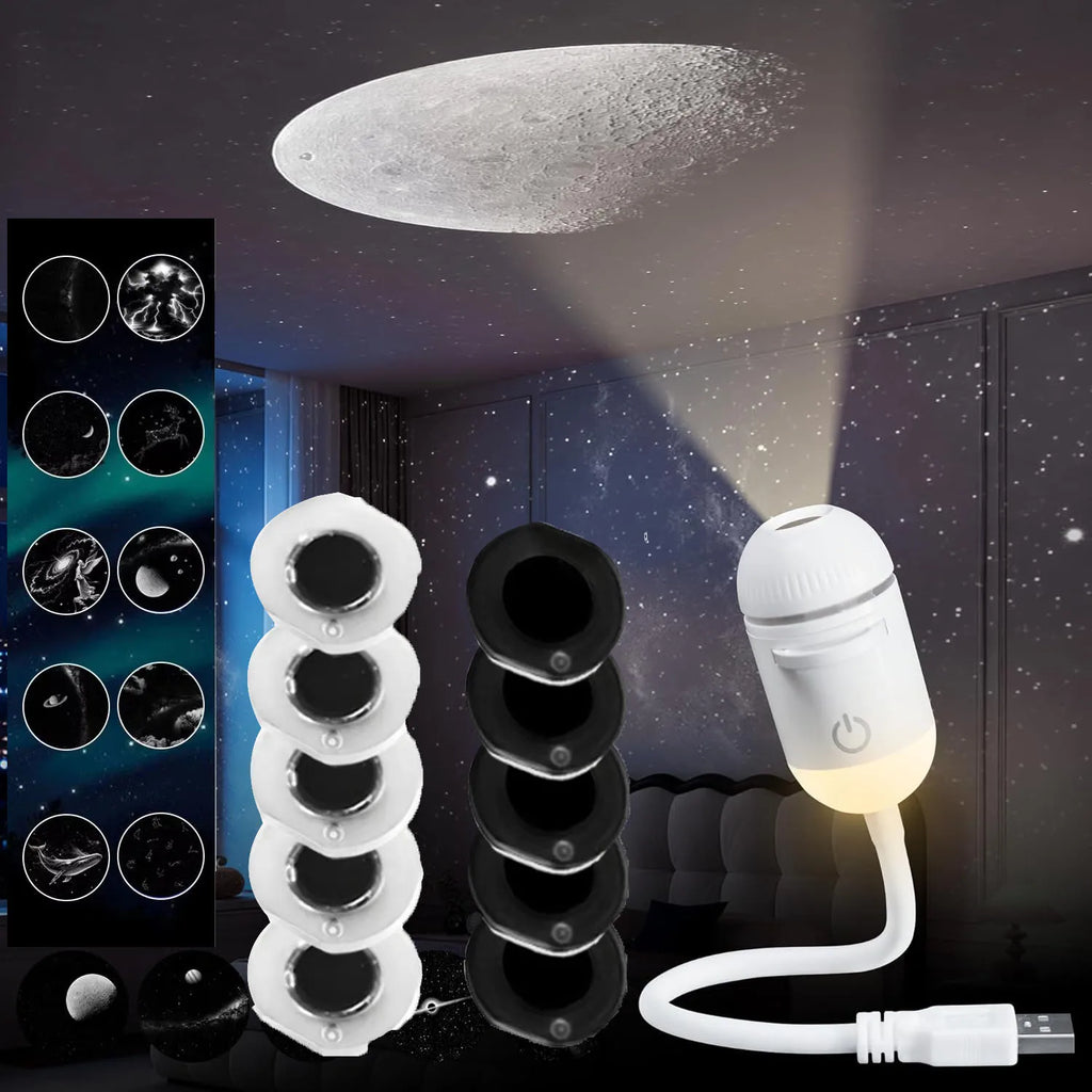 Mini Galaxy Projector Night Light – Rotating Star & Space Projection Lamp
