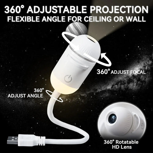 Mini Galaxy Projector Night Light – Rotating Star & Space Projection Lamp