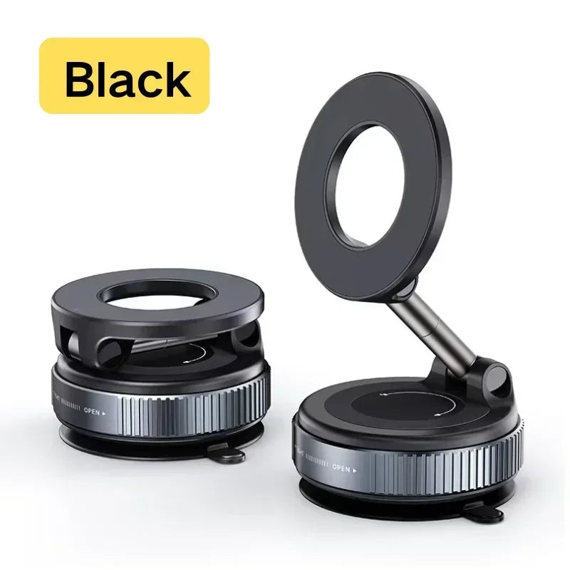 360° Magnetic Car Phone Holder – Rotatable Vacuum Suction Mount