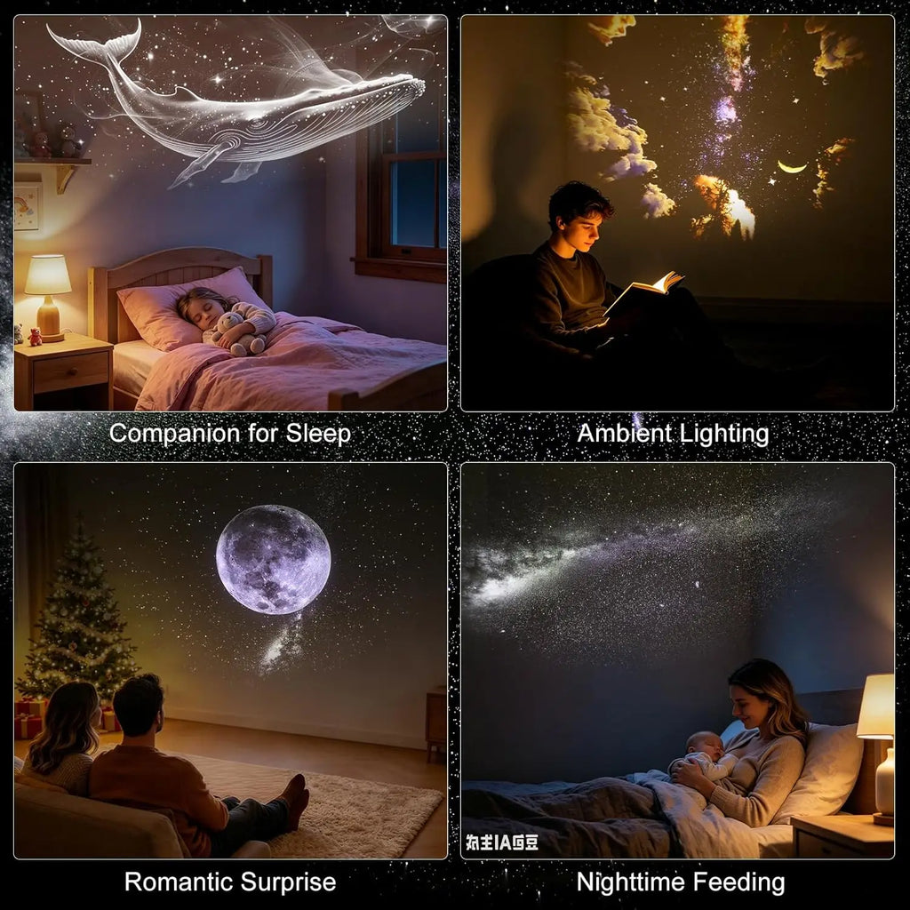 Mini Galaxy Projector Night Light – Rotating Star & Space Projection Lamp