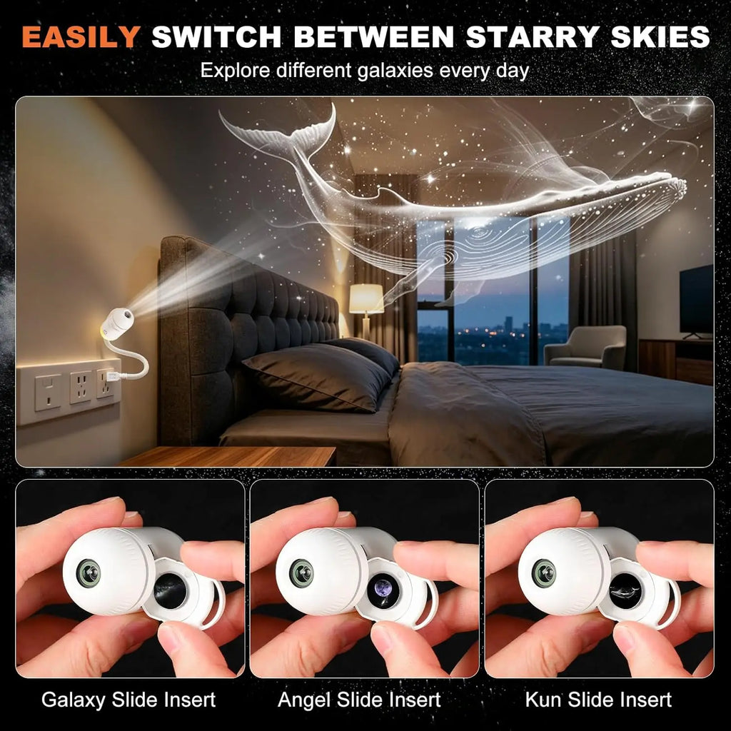 Mini Galaxy Projector Night Light – Rotating Star & Space Projection Lamp